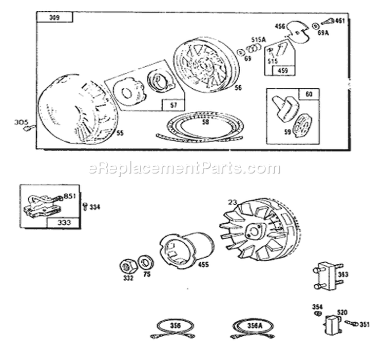 Page H Diagram and Parts List for 9374-1  Briggs and Stratton Generator